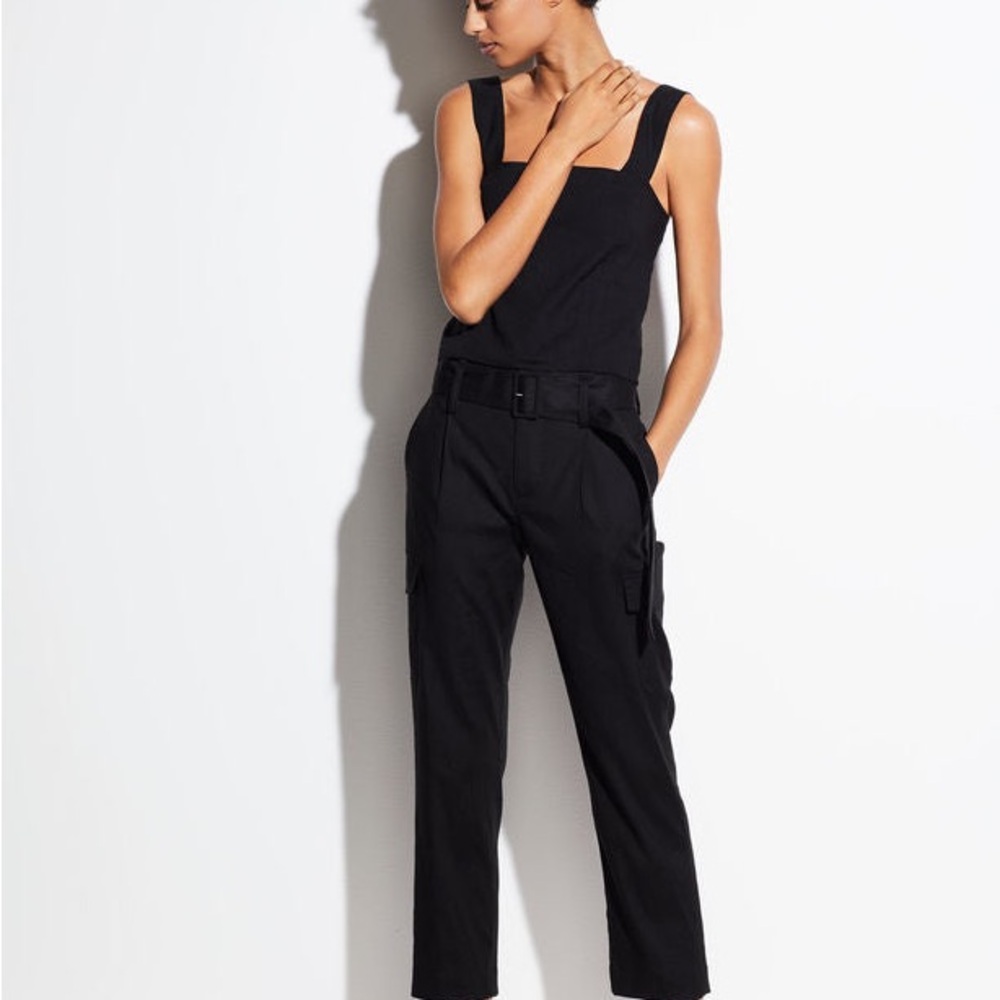 VINCE belted pant in black size 00 NWT
